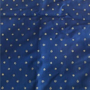 Blue Fabric with Gold Swirl Pattern 2 1/2 yards